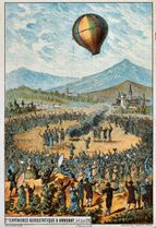 Premier vol d'une montgolfière à Annonay (Ardèche, France), en 1783.