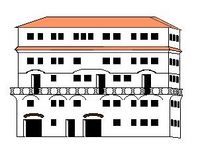 Schéma d'une insula romaine (immeuble divisé en boutiques et appartements)