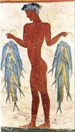 Pêcheur de l'âge du bronze, fresque d'Akrotiri.