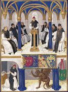 Saint Bernard présidant un chapitre de moines de l'abbaye de Clairvaux
