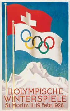 Affiche de la IIe édition des Jeux olympiques d'hiver.