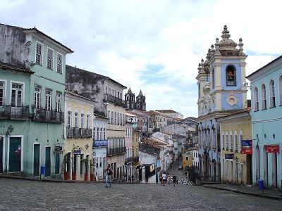 Une vue du centre historique de la ville de Salvador de Bahia au Brésil