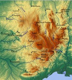 carte du massif central