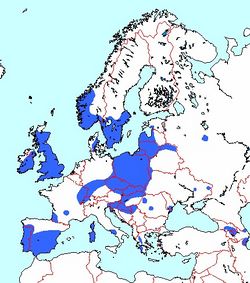Aire de répartition en Europe