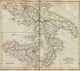 Carte géographique de l'Italie