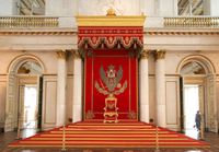 La salle du trône. Palais de l'Ermitage à Saint-Pétersbourg. Russie