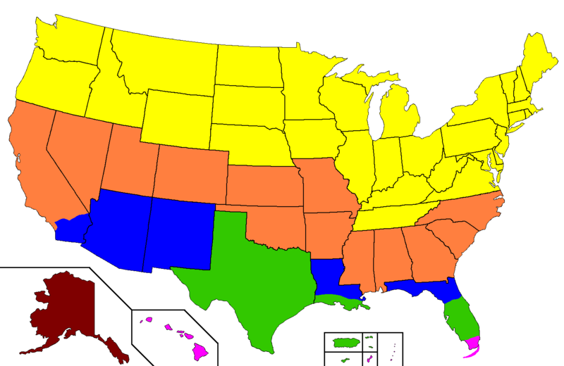 Պատկեր:Major Climatic Zones in USA.png